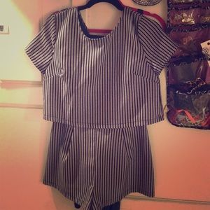 Vintage Black and White Romper